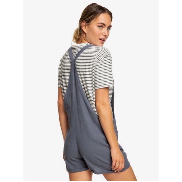 Roxy Compass Direction Linen Dungaree Romper - Picture 6 of 7